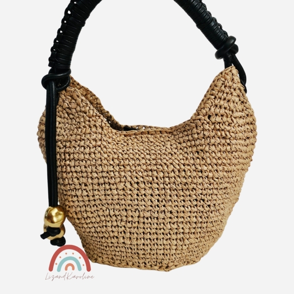 New! Madewell The Camren Mini Bag in Crochet Straw Leather Trim NWOT - Picture 4 of 13